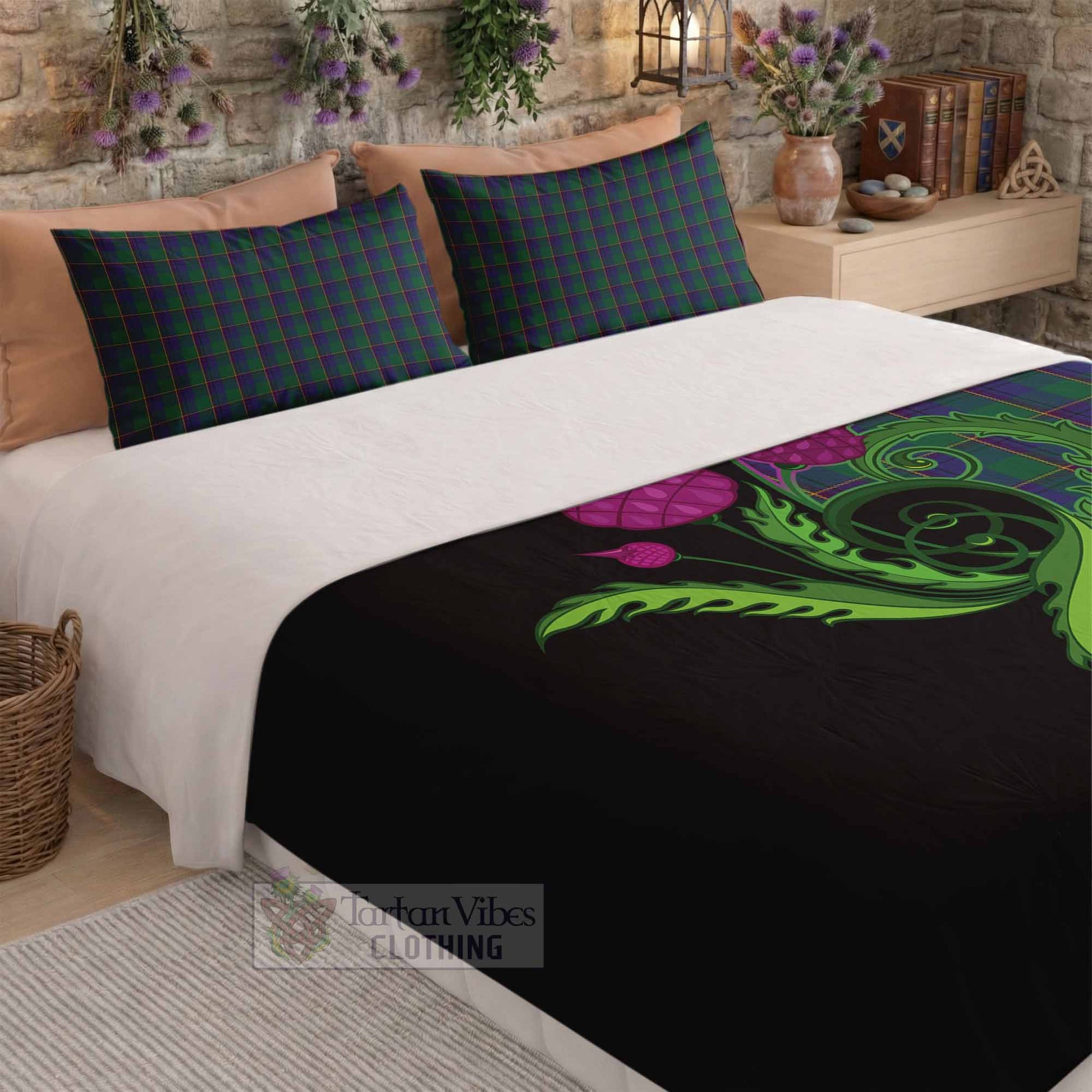 Lowry Tartan Bedding Set Traditional Scottish Thistle - Tartan Vibes Clothing