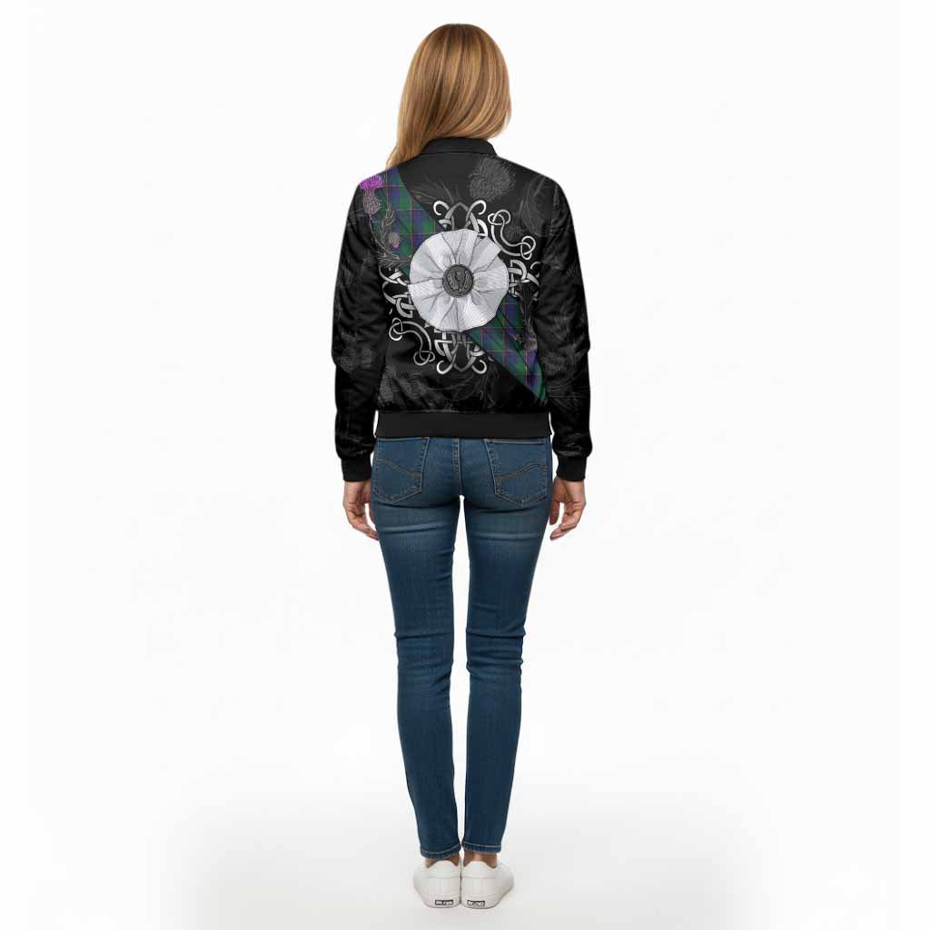 Lowry Tartan Bomber Jacket Jacobite White Rose - Tartan Vibes Clothing
