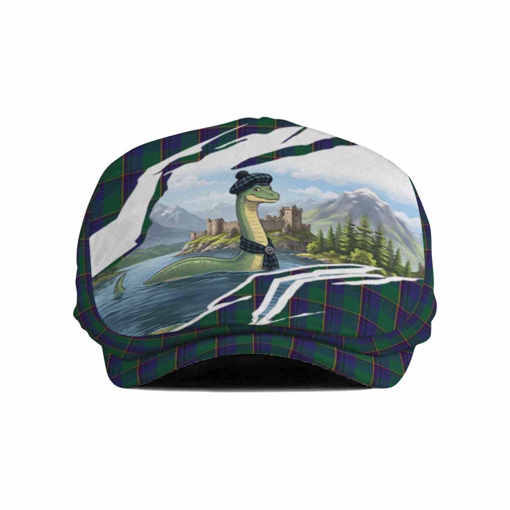 Lowry Tartan Loch Ness Monster Scottish Heritage Art Flat Cap, Jeff Cap