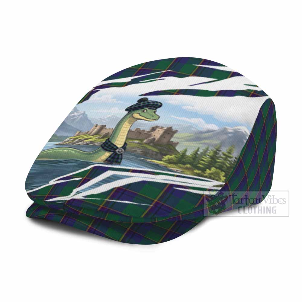 Lowry Tartan Loch Ness Monster Scottish Heritage Art Flat Cap, Jeff Cap
