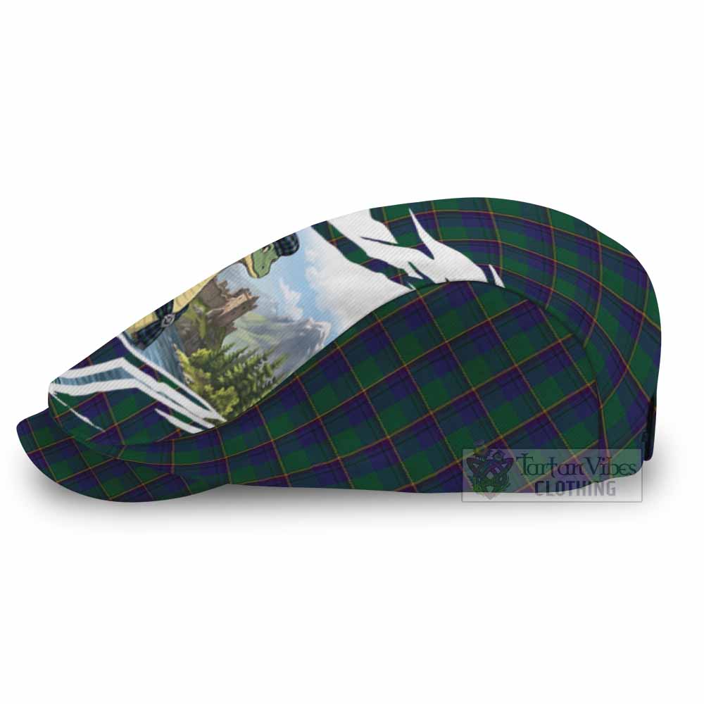 Lowry Tartan Loch Ness Monster Scottish Heritage Art Flat Cap, Jeff Cap