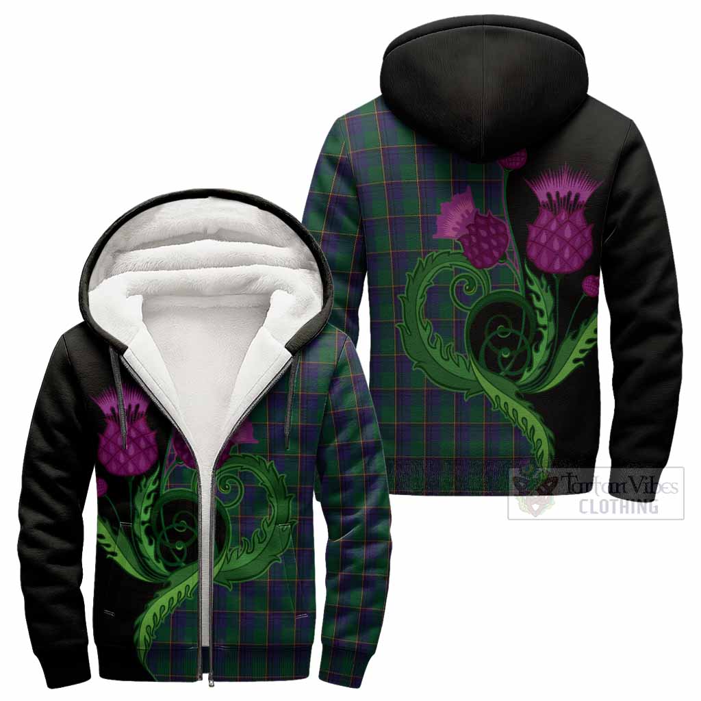 Lowry Tartan Sherpa Hoodie Traditional Scottish Thistle