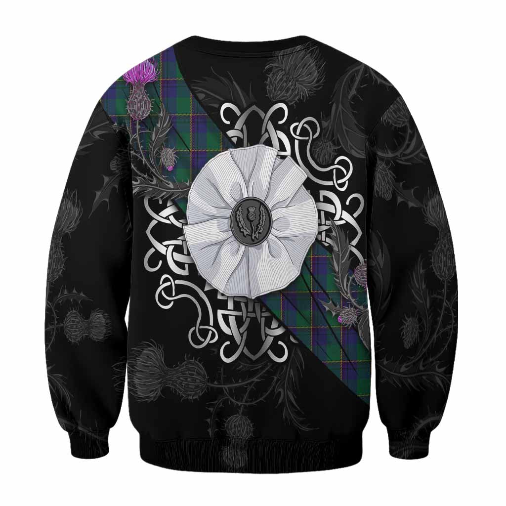 Lowry Tartan Sweatshirt Jacobite White Rose - Tartan Vibes Clothing