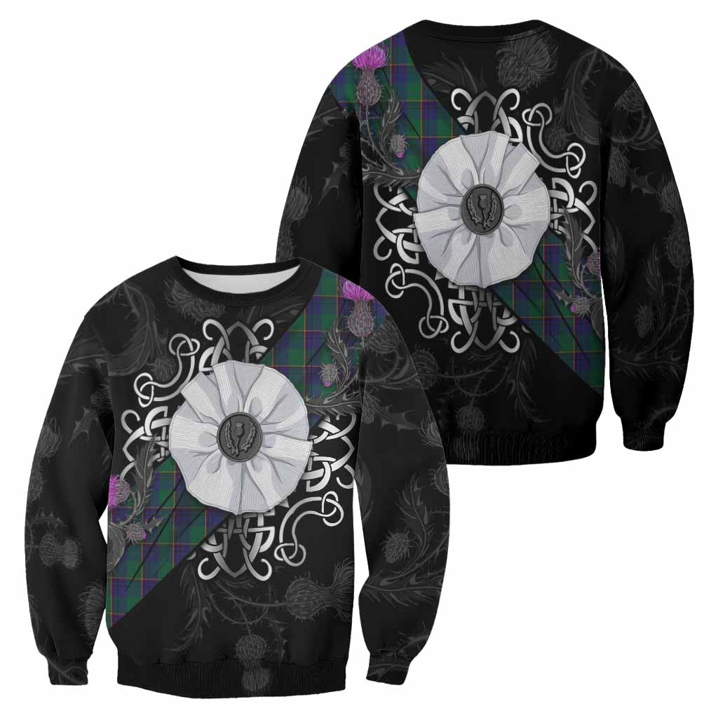 Lowry Tartan Sweatshirt Jacobite White Rose - Tartan Vibes Clothing