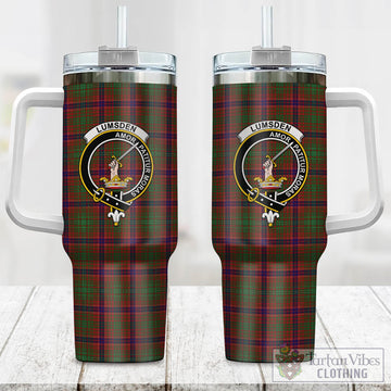 Tartan Vibes Clothing Lumsden Tartan and Family Crest Tumbler with Handle