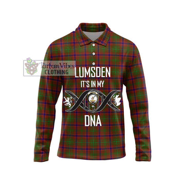 Lumsden Tartan Long Sleeve Polo Shirt with Family Crest DNA In Me Style