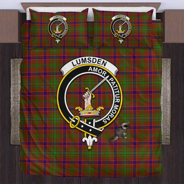 Lumsden Tartan Bedding Set with Family Crest US Bedding Set - Tartan Vibes Clothing