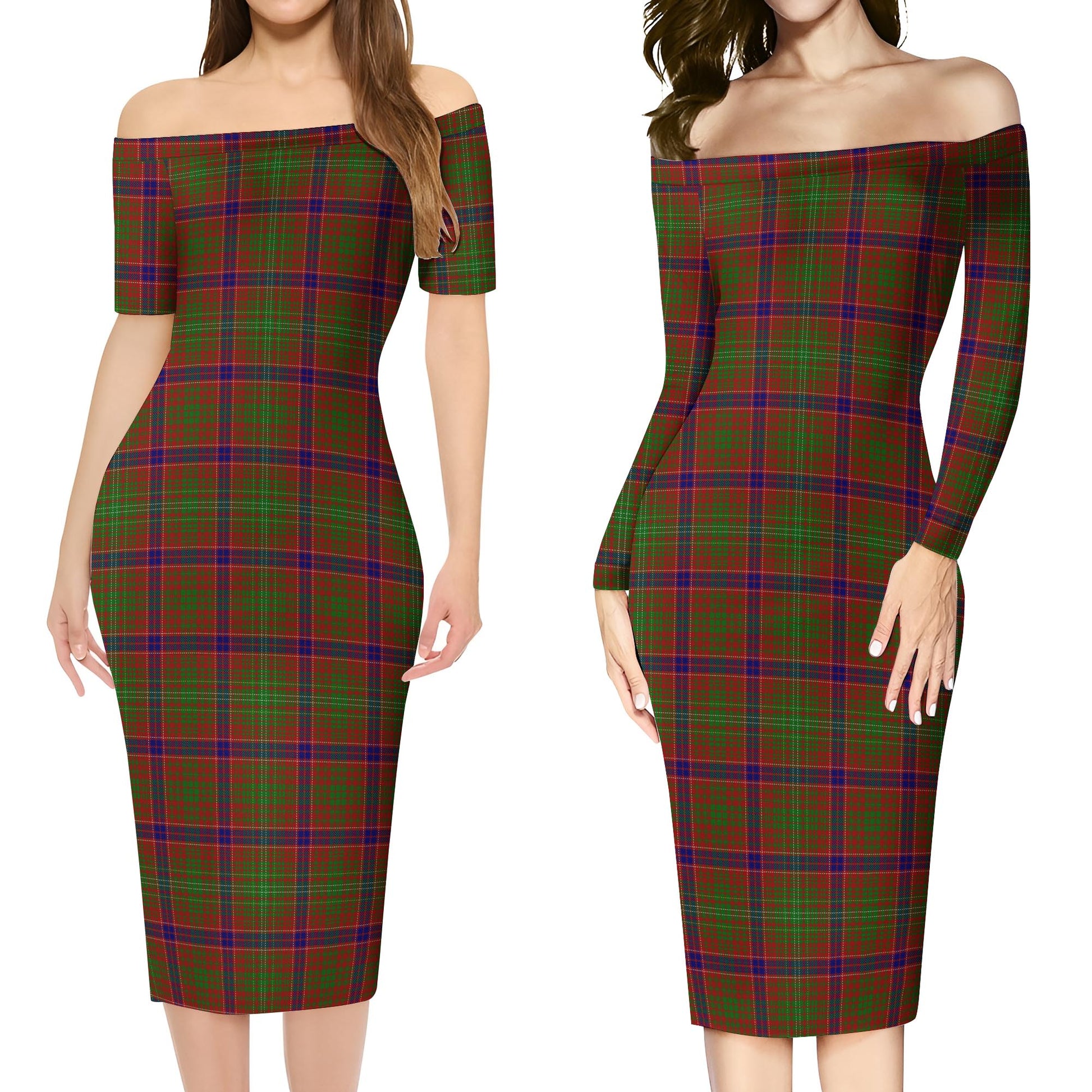 Lumsden Tartan Off Shoulder Lady Dress Women's Dress - Tartanvibesclothing