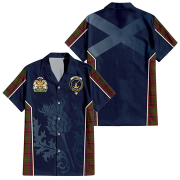Lumsden Tartan Hawaiian Shirt with Family Crest and Scottish Thistle Vibes Sport Style