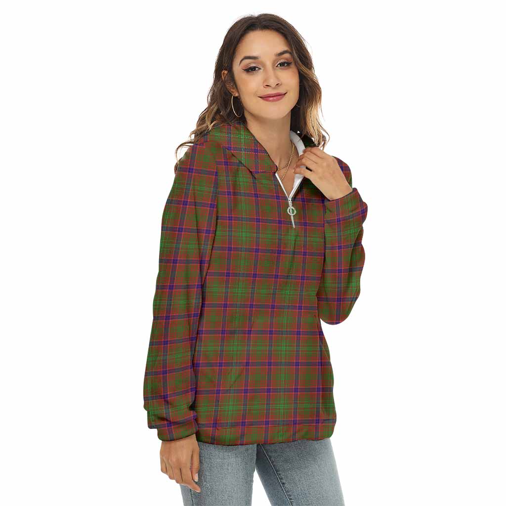 Tartan Vibes Clothing Lumsden Tartan Women's Borg  Half Zip Fleece Hoodie
