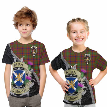Lumsden Tartan Family Crest Kid T-Shirt Lion Rampant Royal Thistle Shield Celtic Inspired