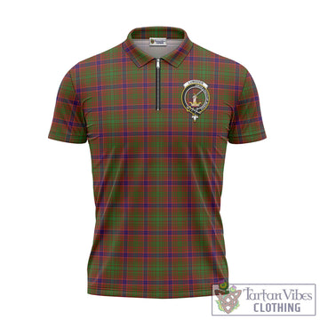 Lumsden Tartan Zipper Polo Shirt with Family Crest