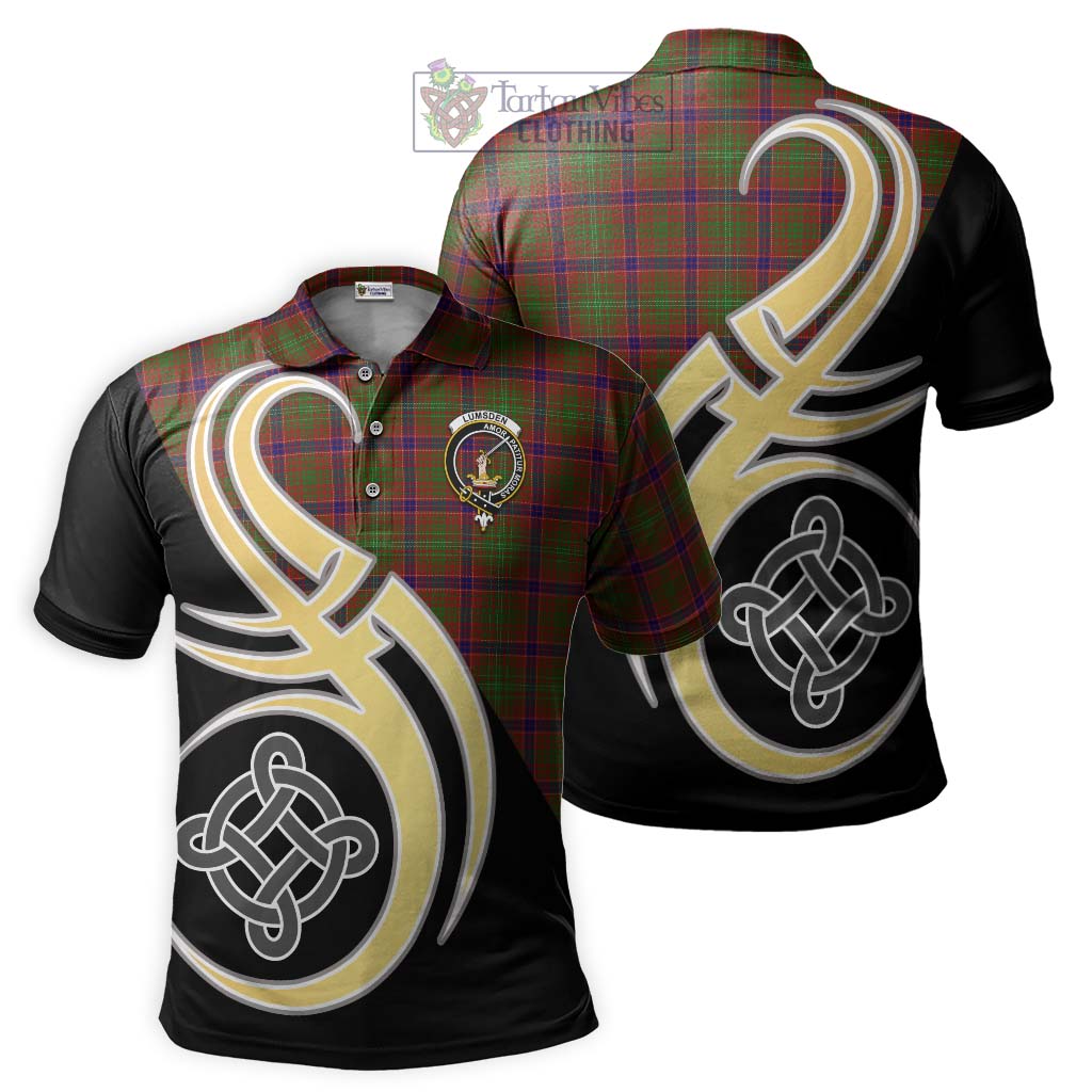 Lumsden Tartan Polo Shirt with Family Crest and Celtic Symbol Style Kid - Tartan Vibes Clothing