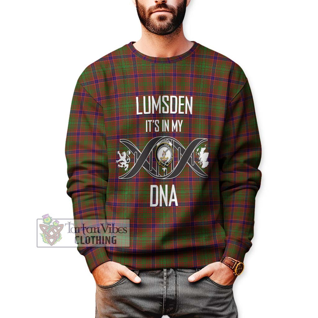 Lumsden Tartan Sweatshirt with Family Crest DNA In Me Style Unisex - Tartanvibesclothing Shop