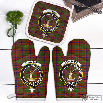 Lumsden Tartan Combo Oven Mitt & Pot-Holder with Family Crest Combo 1 Oven Mitt & 1 Pot-Holder White - Tartan Vibes Clothing