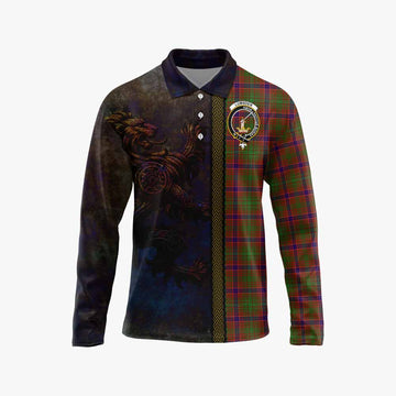 Lumsden Tartan Family Crest Long Sleeve Polo Shirt Alba Gu Brath Be Brave Lion Ancient Style