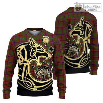 Lumsden Tartan Knitted Sweater with Family Crest Celtic Wolf Style Unisex - Tartan Vibes Clothing