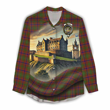 Lumsden Tartan Family Crest Women's Casual Shirt with Scottish Ancient Castle Style