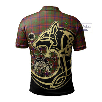 Lumsden Tartan Polo Shirt with Family Crest Celtic Wolf Style