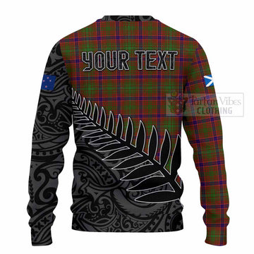 Tartan Vibes Clothing Lumsden Crest Tartan Knitted Sweater with New Zealand Silver Fern Half Style