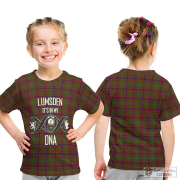 Lumsden Tartan Kid T-Shirt with Family Crest DNA In Me Style