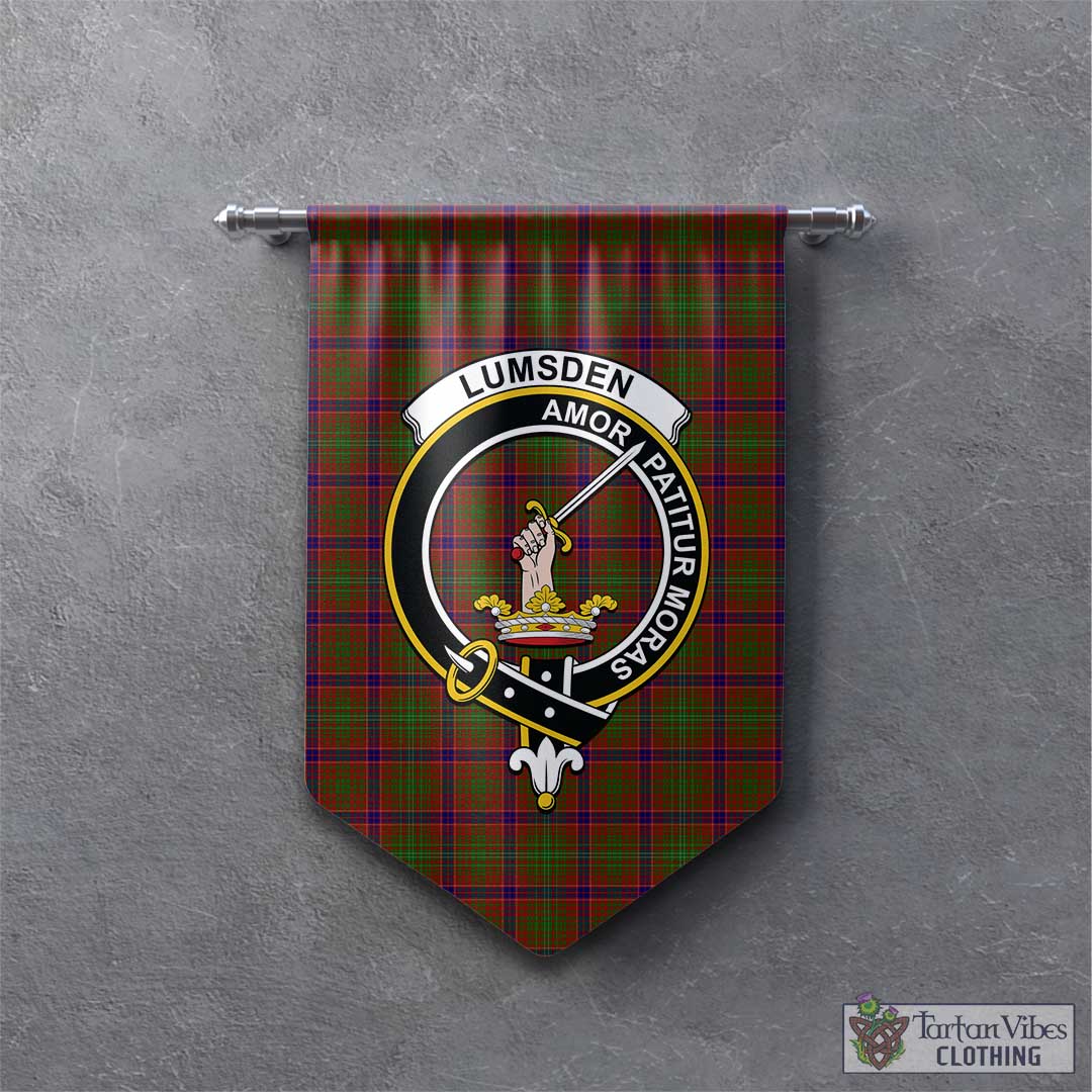 Tartan Vibes Clothing Lumsden Tartan Gonfalon, Tartan Banner with Family Crest