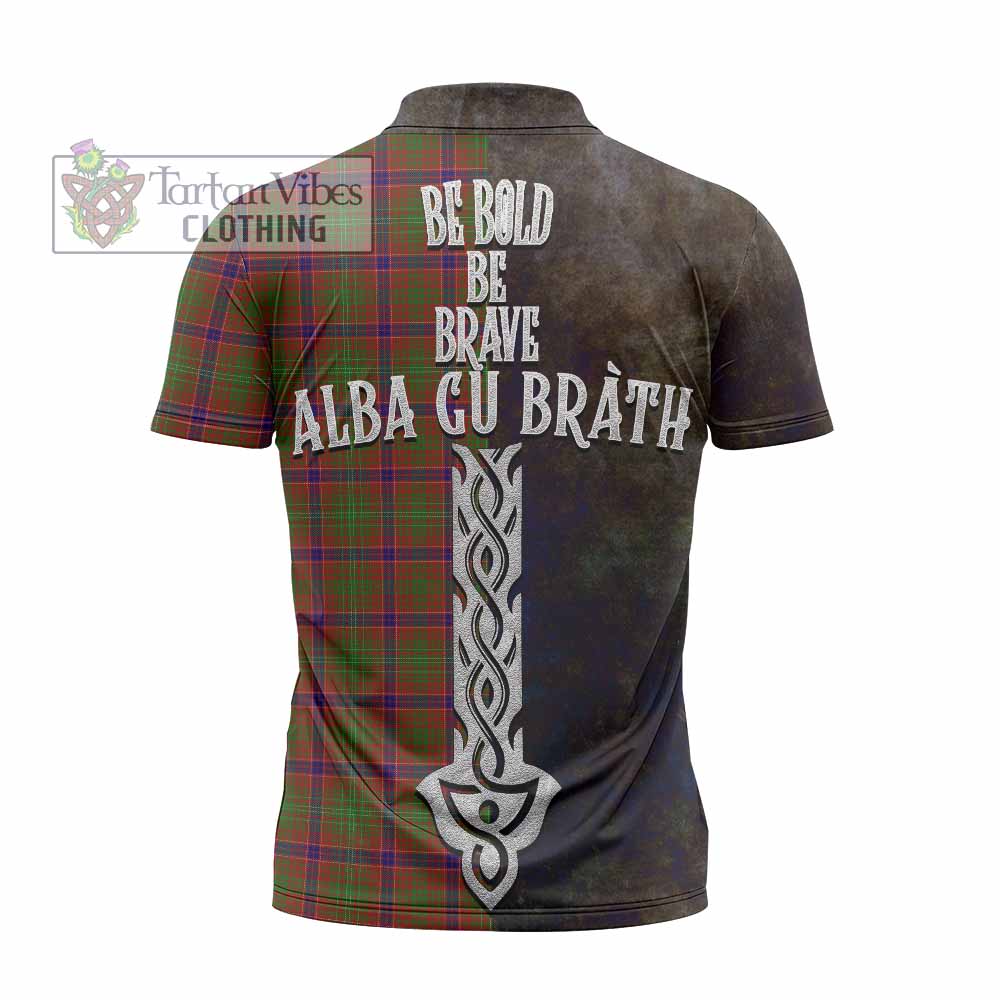 Tartan Vibes Clothing Lumsden Tartan Family Crest Zipper Polo Shirt Alba Gu Brath Be Brave Lion Ancient Style