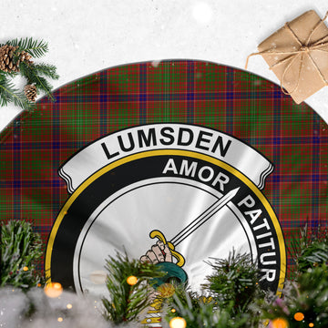 Lumsden Tartan Christmas Tree Skirt with Family Crest - Tartanvibesclothing