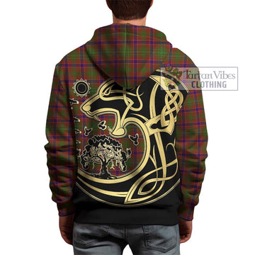 Lumsden Tartan Hoodie with Family Crest Celtic Wolf Style