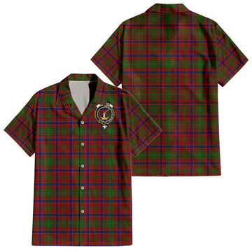 Lumsden Tartan Short Sleeve Button Down Shirt with Family Crest