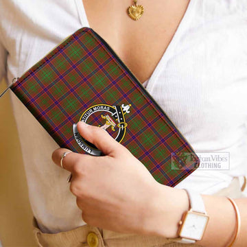 Lumsden Tartan Women's Leather Wallet with Family Crest