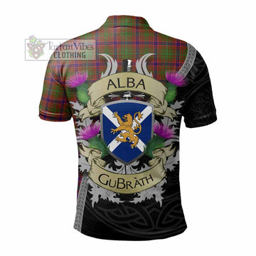 Lumsden Tartan Family Crest Polo Shirt Lion Rampant Royal Thistle Shield Celtic Inspired