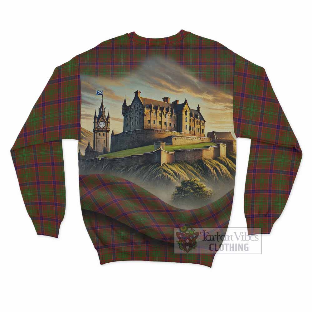 Tartan Vibes Clothing Lumsden Tartan Family Crest Sweatshirt with Scottish Ancient Castle Style