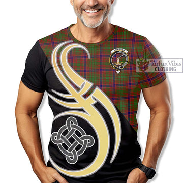 Tartan Vibes Clothing Lumsden Tartan T-Shirt with Family Crest and Celtic Symbol Style