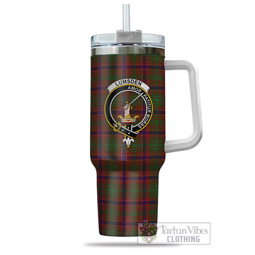 Tartan Vibes Clothing Lumsden Tartan and Family Crest Tumbler with Handle