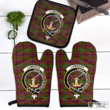 Lumsden Tartan Combo Oven Mitt & Pot-Holder with Family Crest Combo 1 Oven Mitt & 1 Pot-Holder Black - Tartan Vibes Clothing