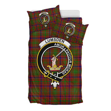 Lumsden Tartan Bedding Set with Family Crest - Tartan Vibes Clothing
