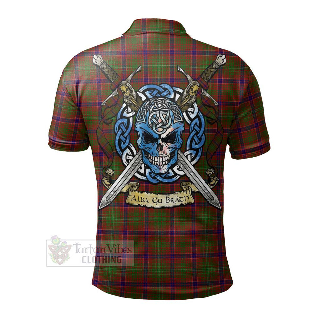 Tartan Vibes Clothing Lumsden Tartan Polo Shirt with Family Crest Celtic Skull Style