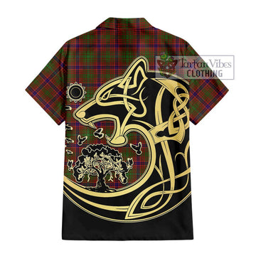 Lumsden Tartan Hawaiian Shirt with Family Crest Celtic Wolf Style