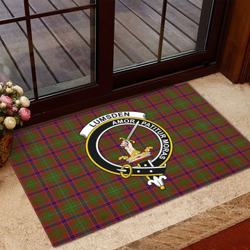 Lumsden Tartan Rubber Doormat with Family Crest
