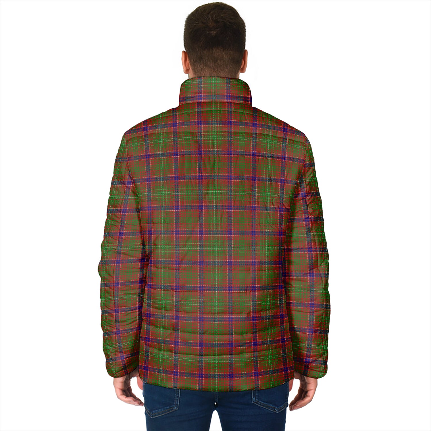 Lumsden Tartan Padded Jacket with Family Crest - Tartanvibesclothing