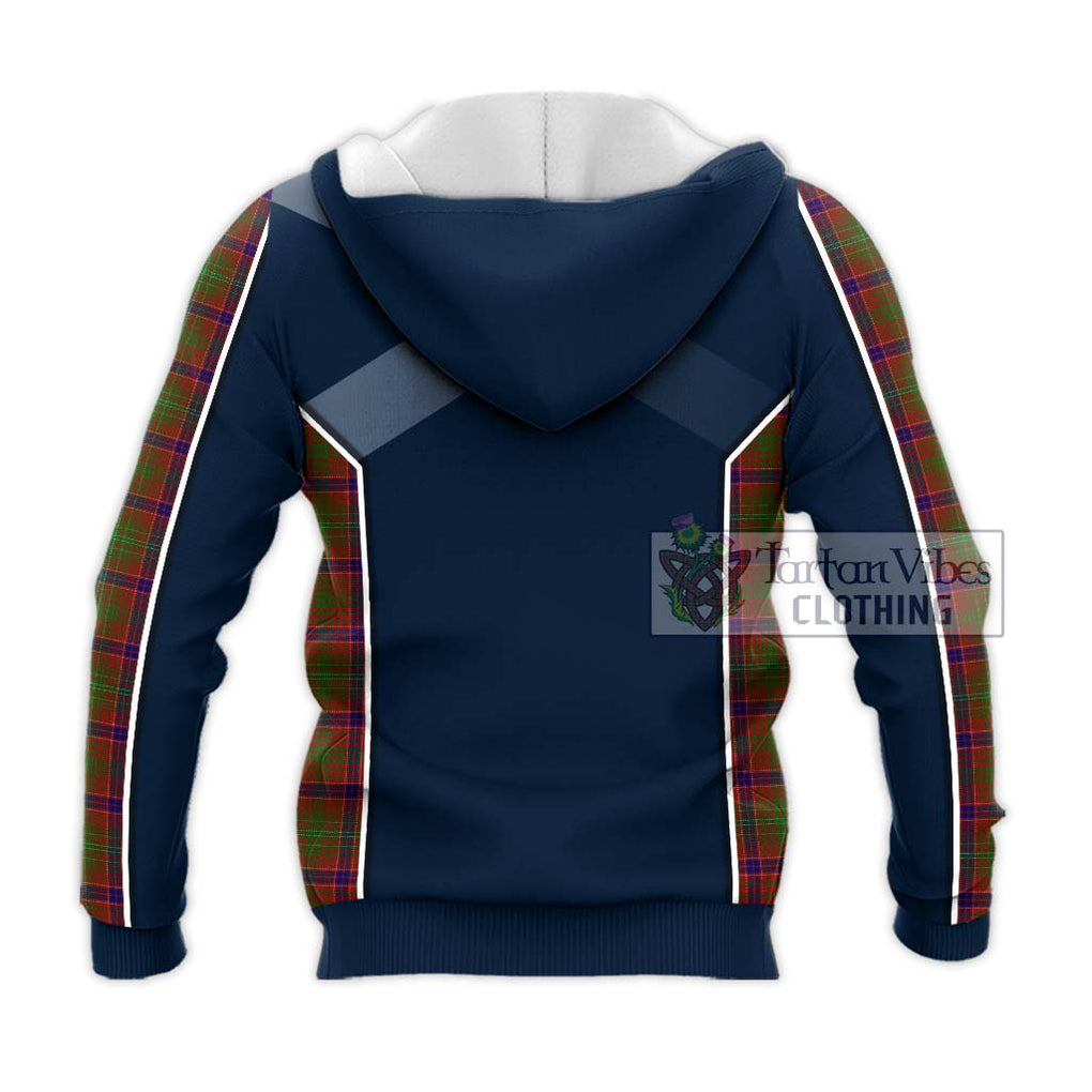 Lumsden Tartan Knitted Hoodie with Family Crest and Lion Rampant Vibes Sport Style - Tartan Vibes Clothing