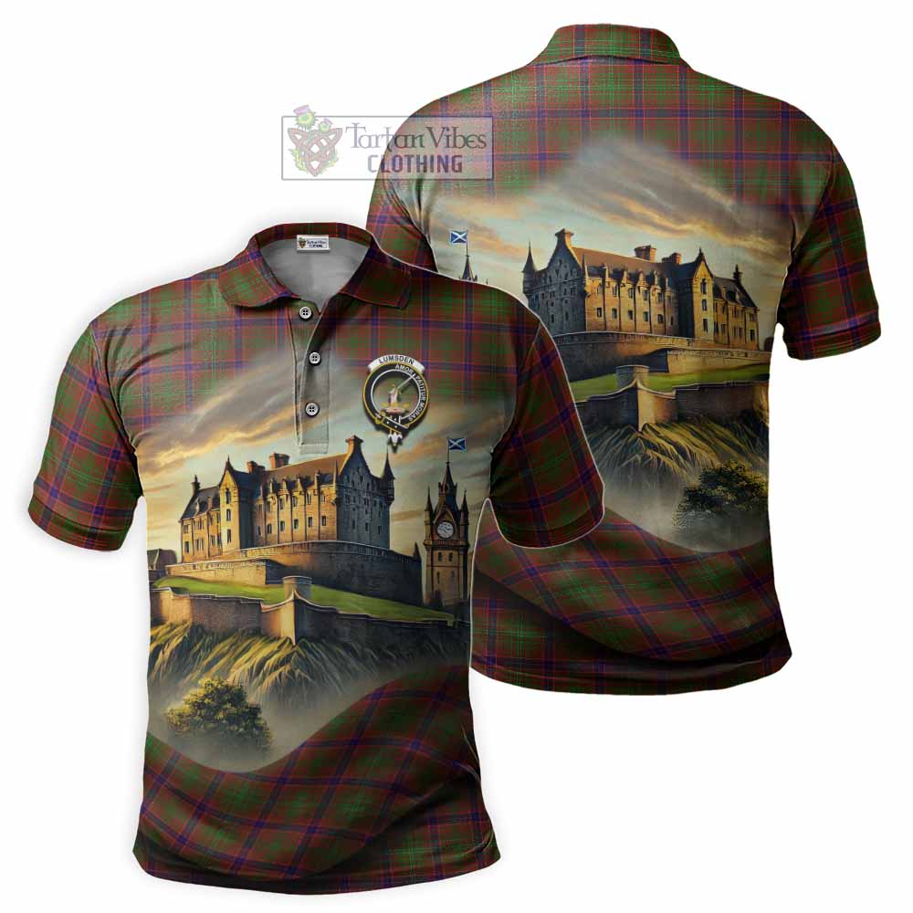 Tartan Vibes Clothing Lumsden Tartan Family Crest Polo Shirt with Scottish Ancient Castle Stype