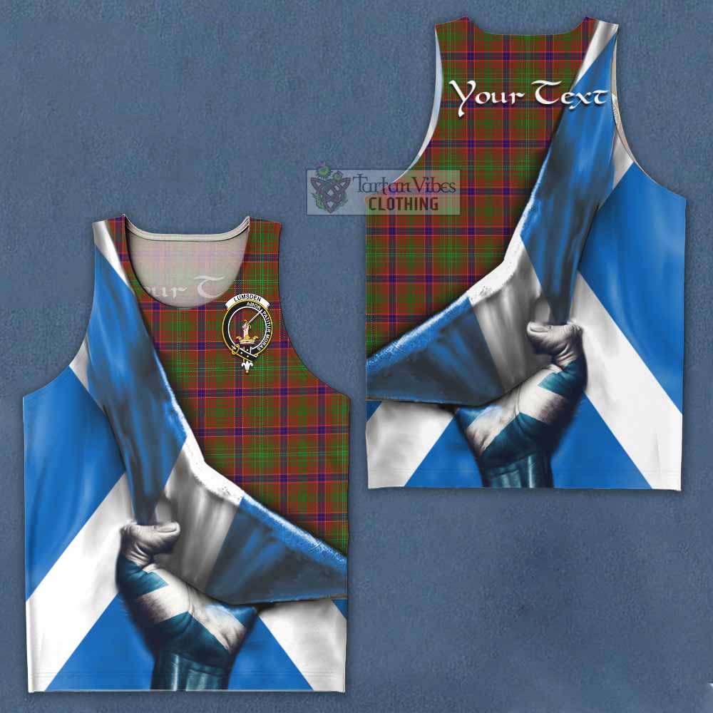 Tartan Vibes Clothing Lumsden Tartan Men's Tank Top with Family Crest Scotland Patriotic Style