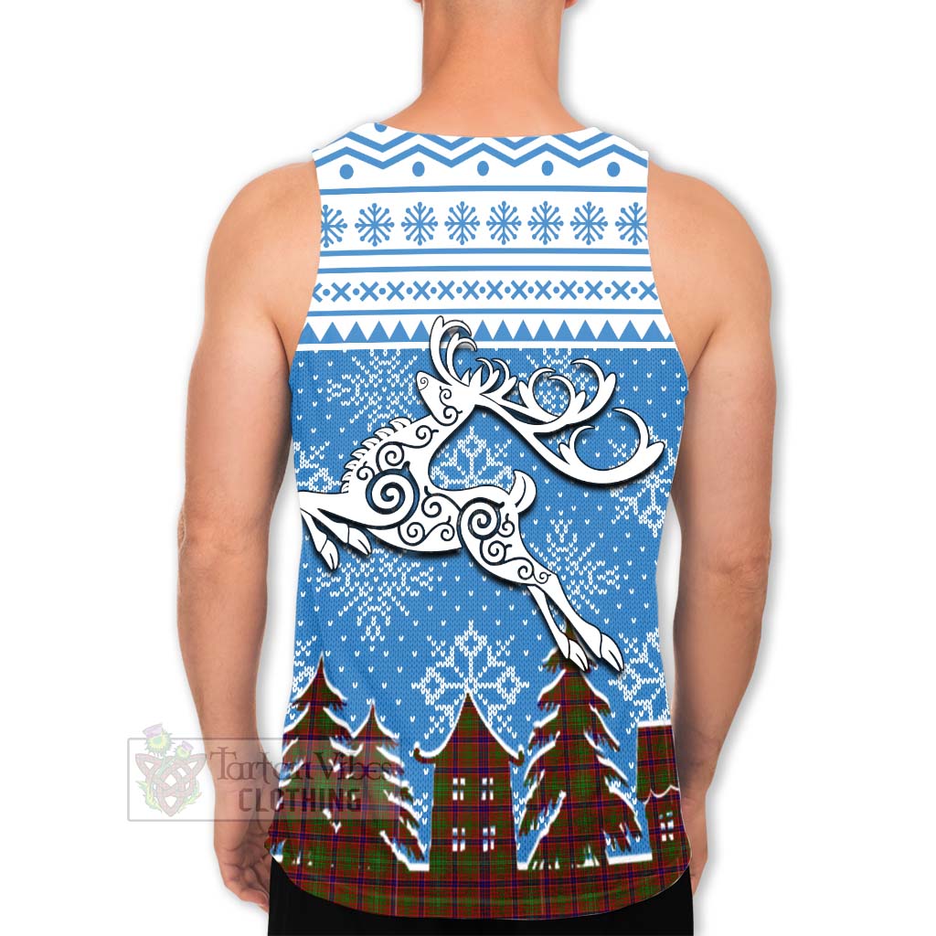 Tartan Vibes Clothing Lumsden Clan Christmas Men's Tank Top Celtic Reindeer Style