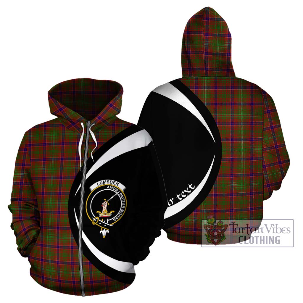 Tartan Vibes Clothing Lumsden Tartan Hoodie with Family Crest Circle Style