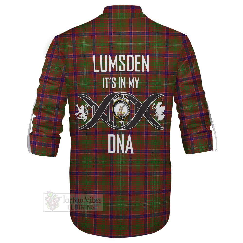 Tartan Vibes Clothing Lumsden Tartan Ghillie Kilt Shirt with Family Crest DNA In Me Style