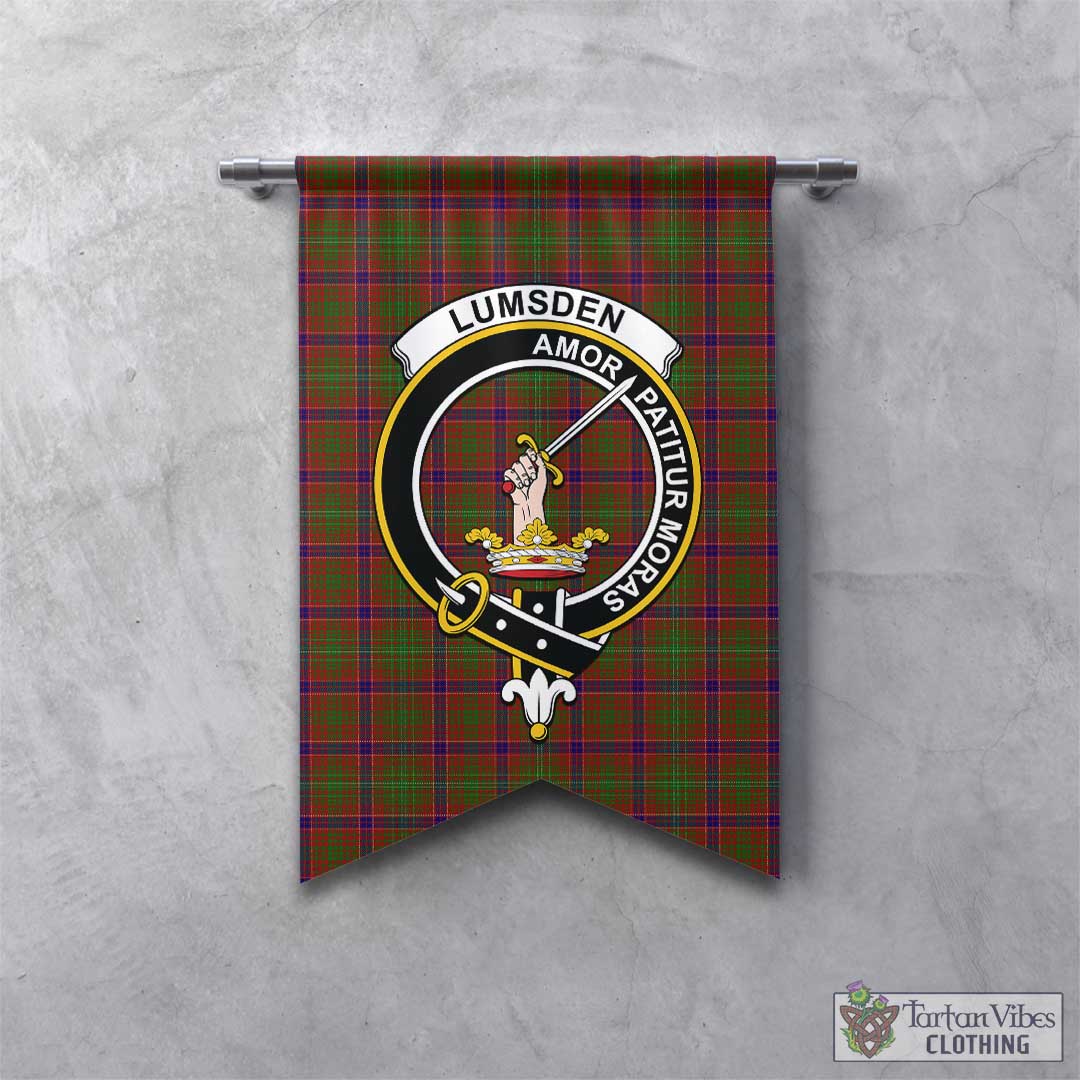 Tartan Vibes Clothing Lumsden Tartan Gonfalon, Tartan Banner with Family Crest