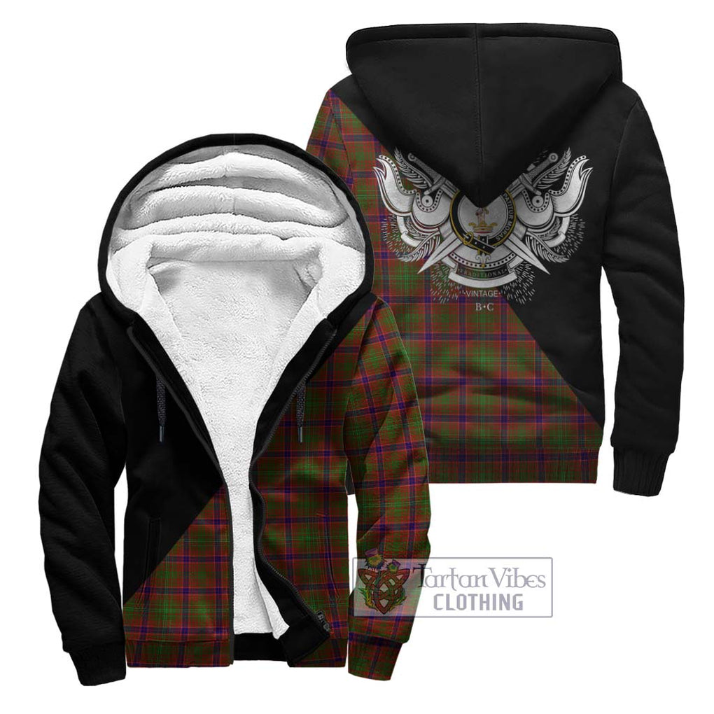 Lumsden Tartan Sherpa Hoodie with Family Crest and Military Logo Style Unisex - Tartanvibesclothing Shop