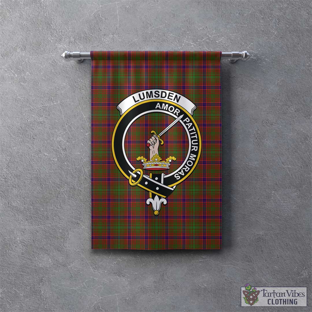 Tartan Vibes Clothing Lumsden Tartan Gonfalon, Tartan Banner with Family Crest